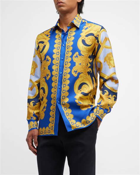 silk shirt mens versace